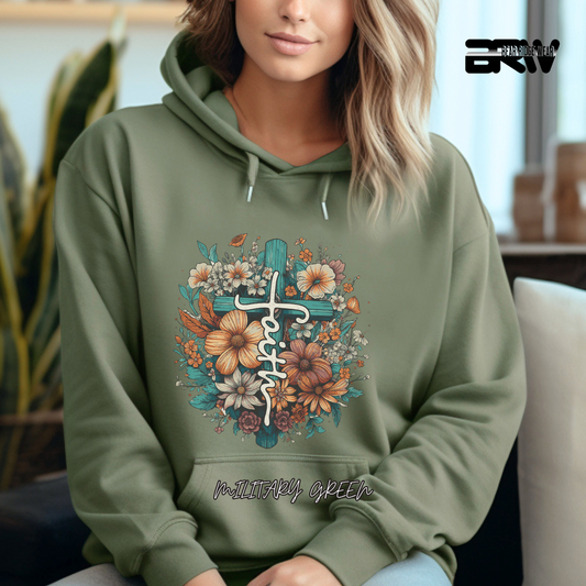'Faith, Cross and Flower' Faith Hoodie