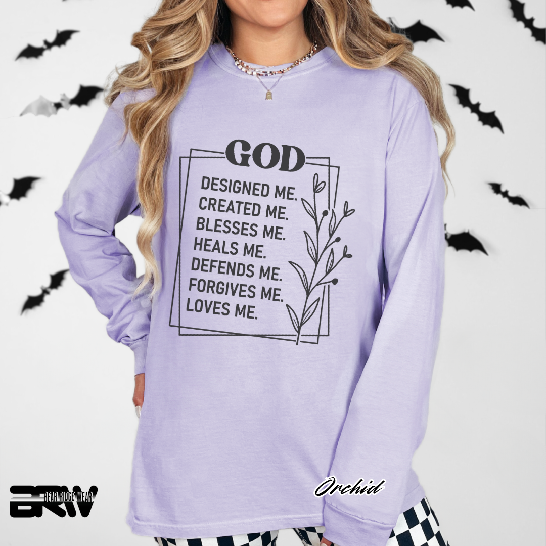 'God Designed Me' Faith Long-Sleeve Tee