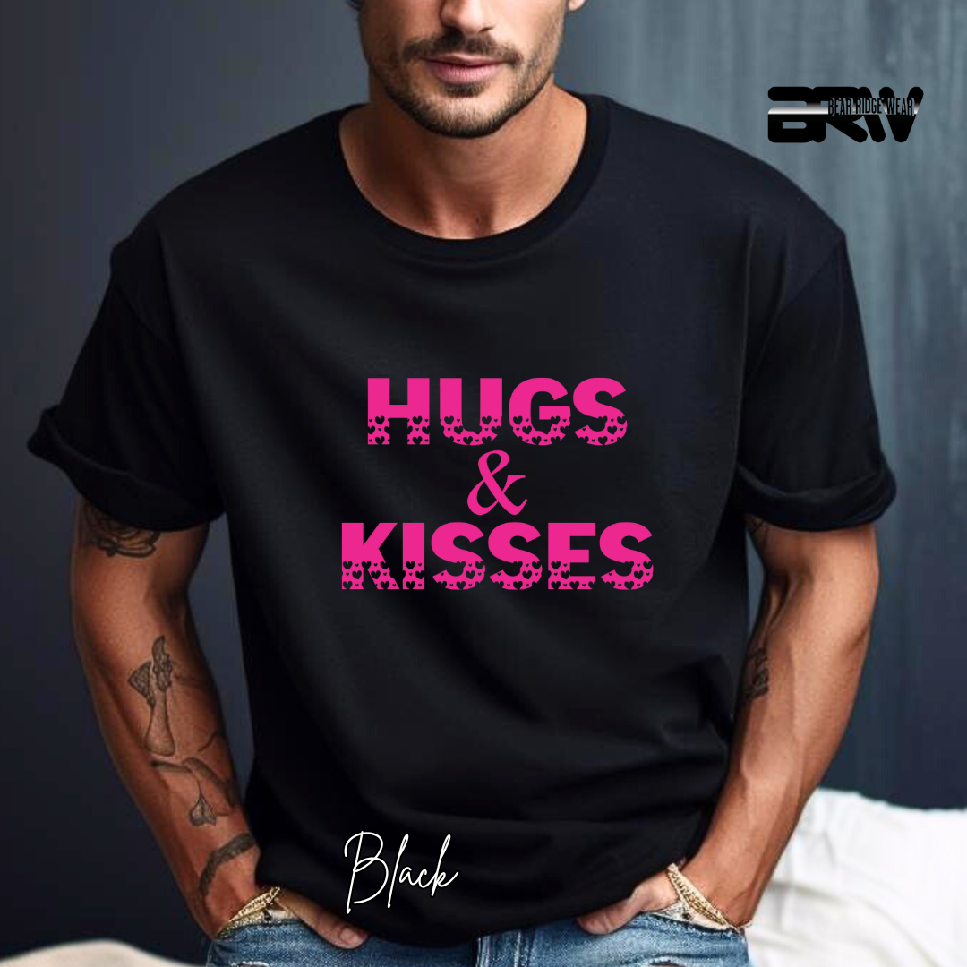 ‘Hugs and Kisses' Pink Stroke T-Shirt