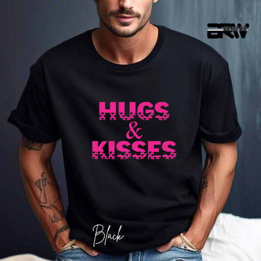 ‘Hugs and Kisses' Pink Stroke T-Shirt