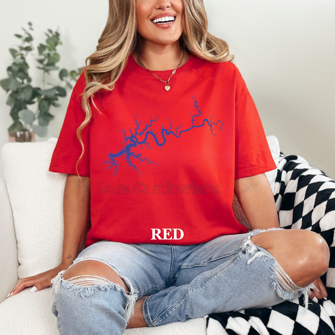 "Blue Lake Cumberland Map" Tee