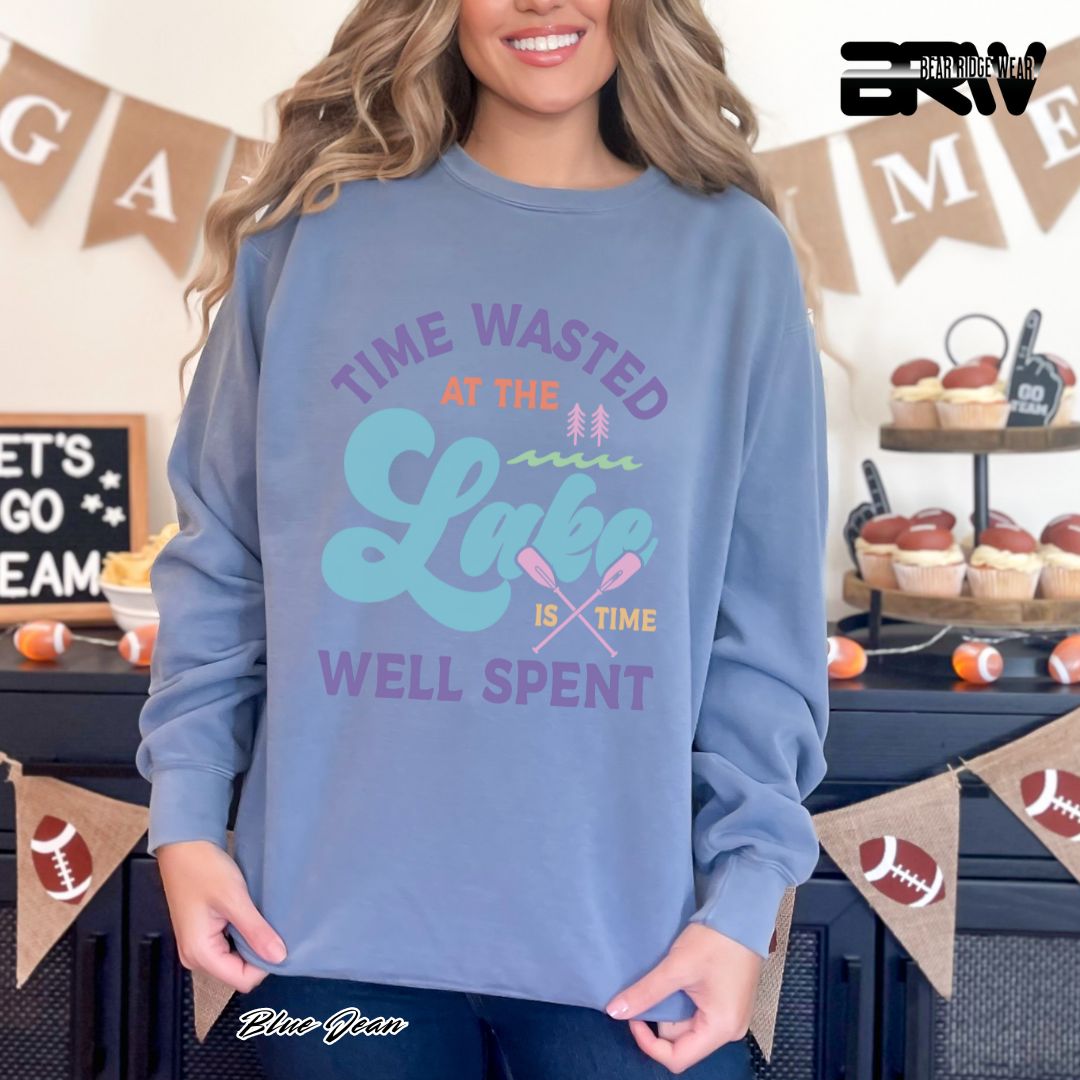 'Time Wasted At The Lake' Summer Crewneck Sweatshirt