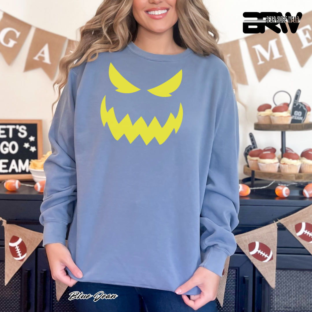 'Scary Pumpkin face' Fall Long Sleeve Tee