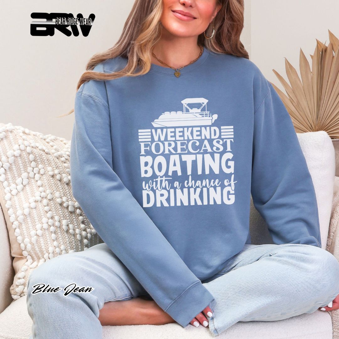 'Weekend Forecast-Boating' Summer Long Sleeve Tee