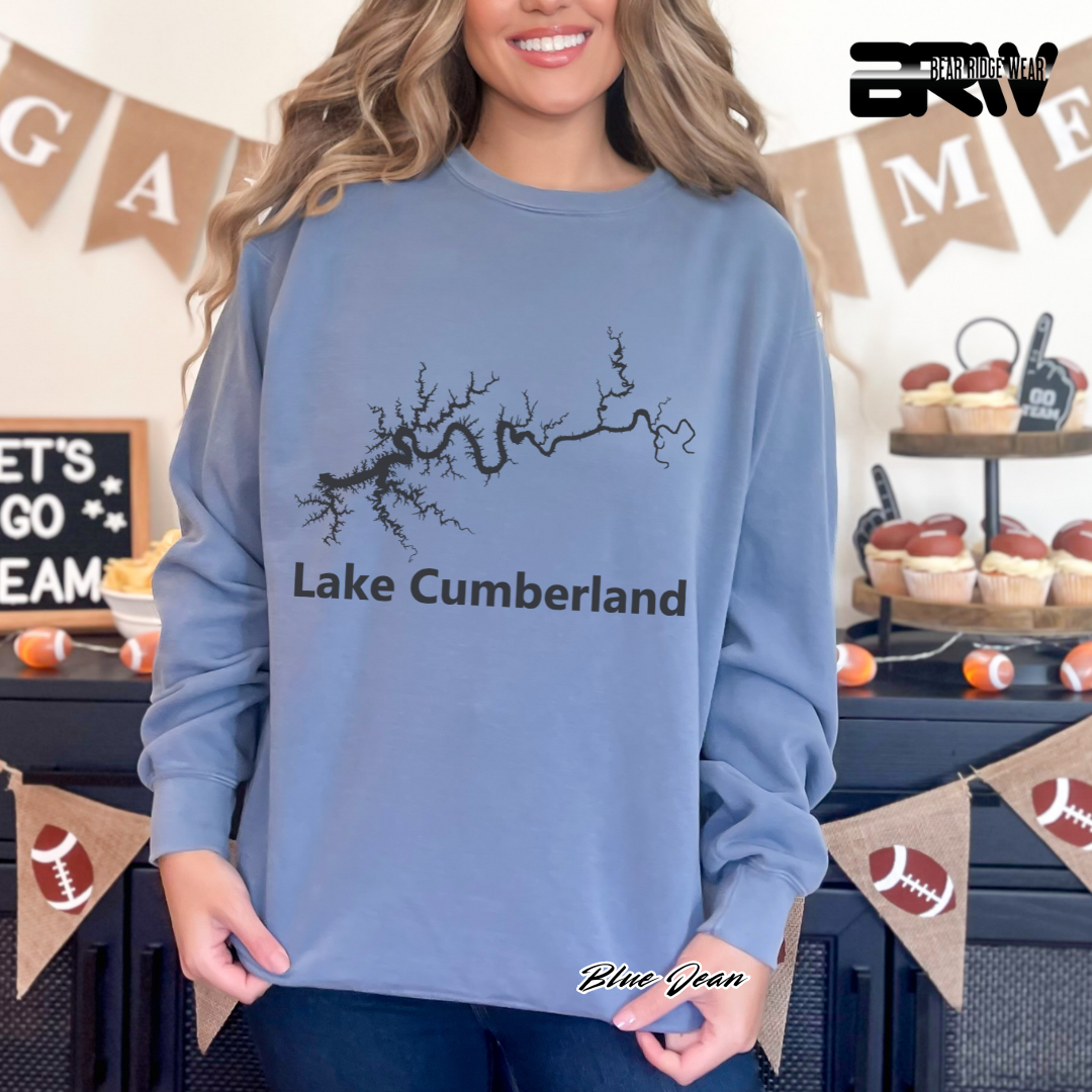 'Black Lake Cumberland Map' Crewneck Sweatshirt