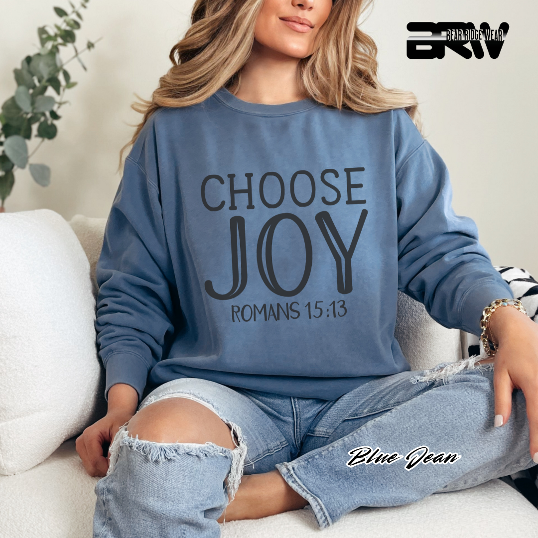 'Choose Joy, Romans 15:13' Faith Long-Sleeve Tee