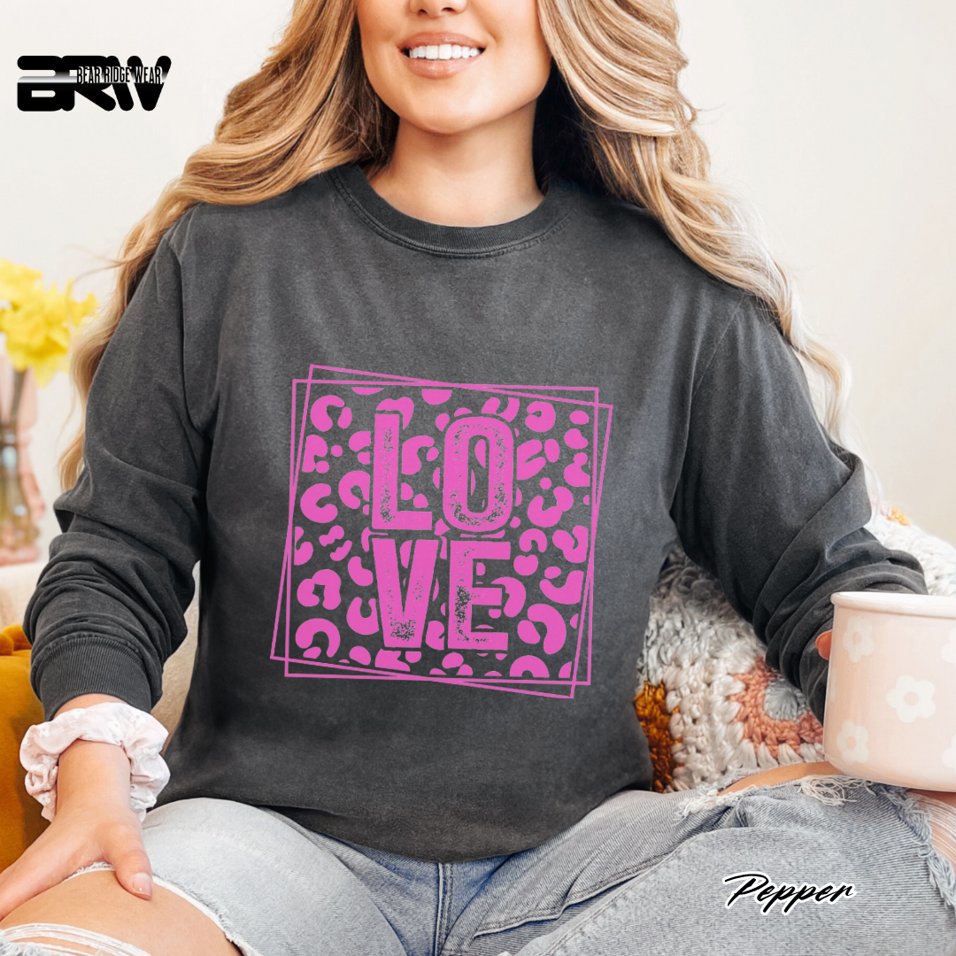 'Love' Leopard Long Sleeve Tee