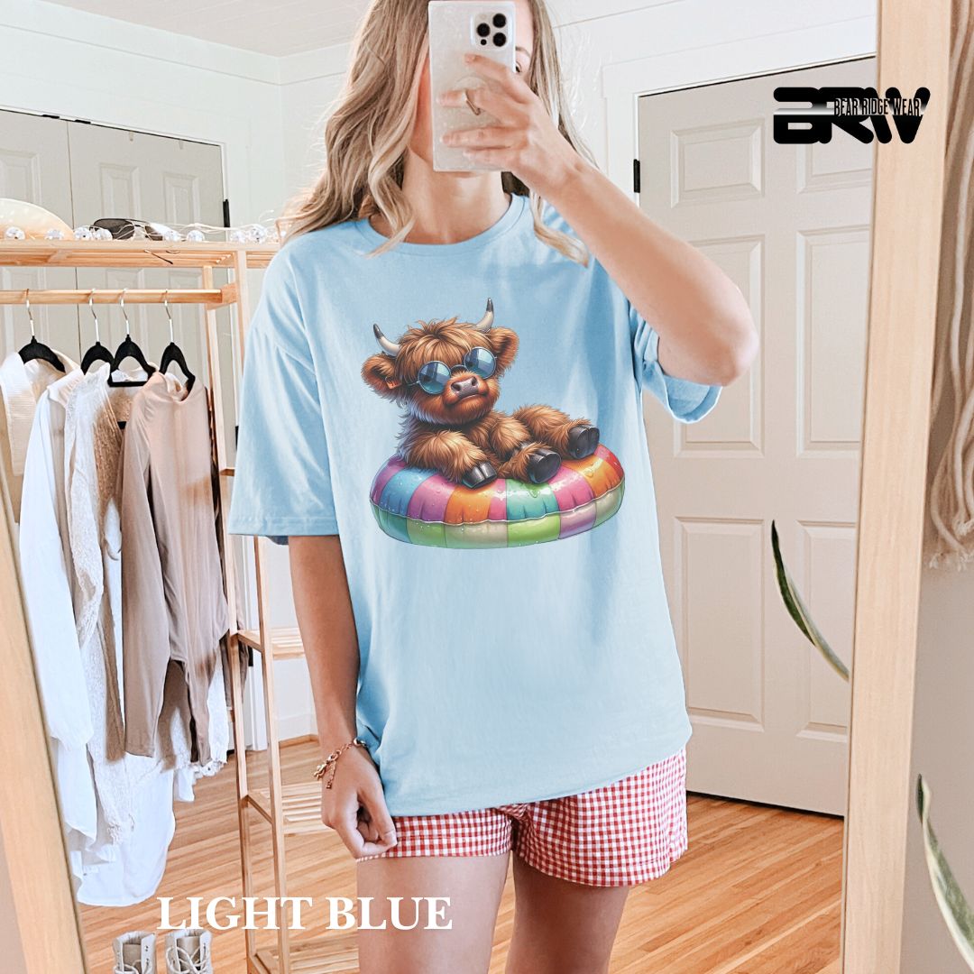 'Highland Cow-Float' 2 Summer Tee