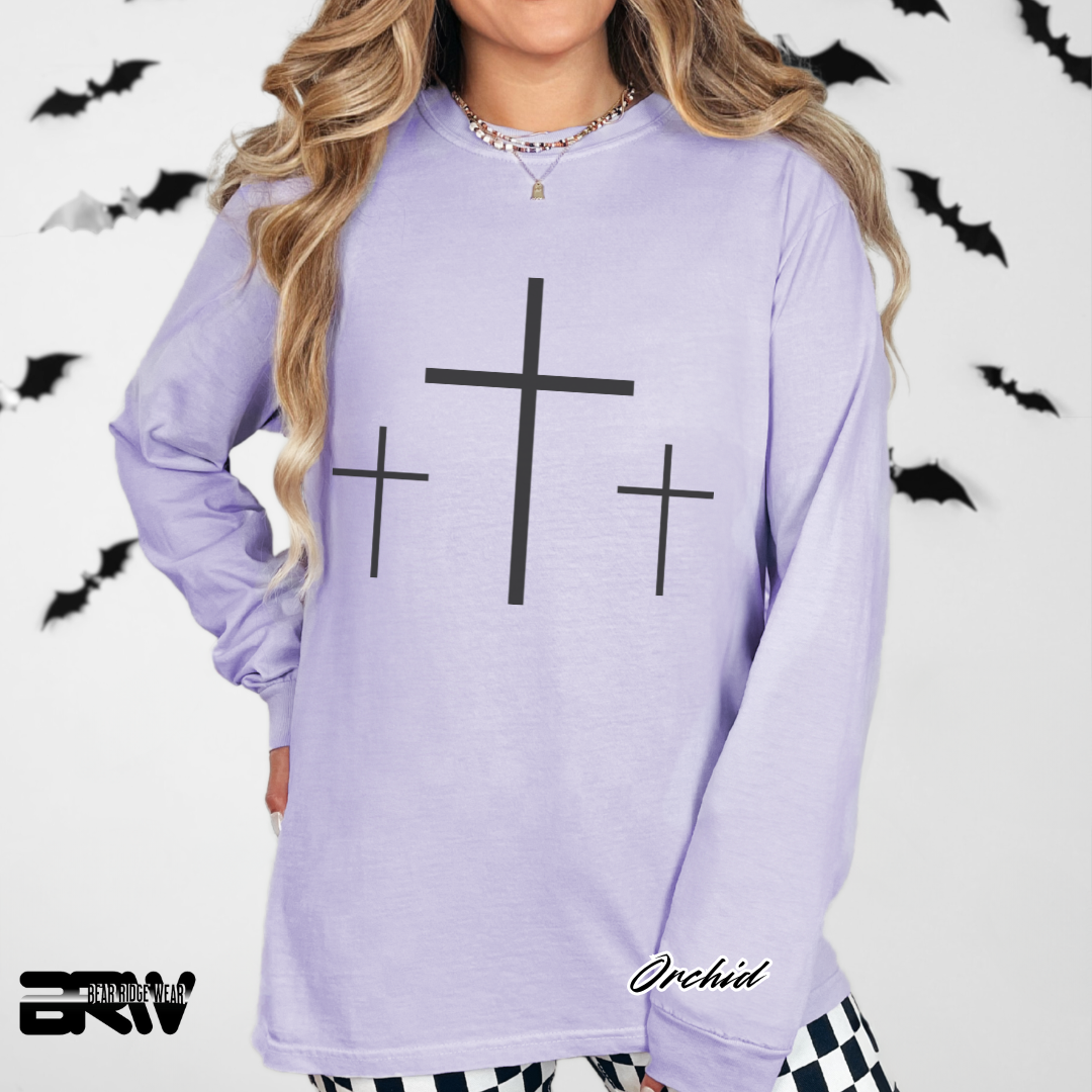 'Three Cross' Faith Long-Sleeve Tee