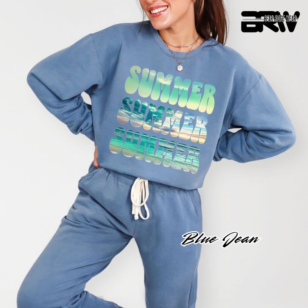'Vibrant Summer Bubble Letter' Summer Long Sleeve Tee