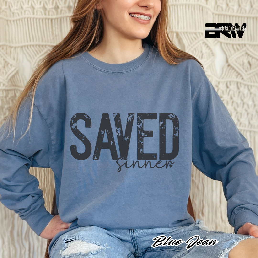 'Saved Sinner' Long Sleeve Faith Tee