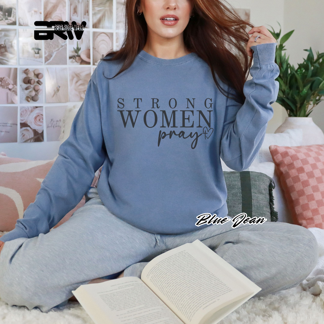 'Strong Woman Pray' Long-Sleeve  Faith Tee