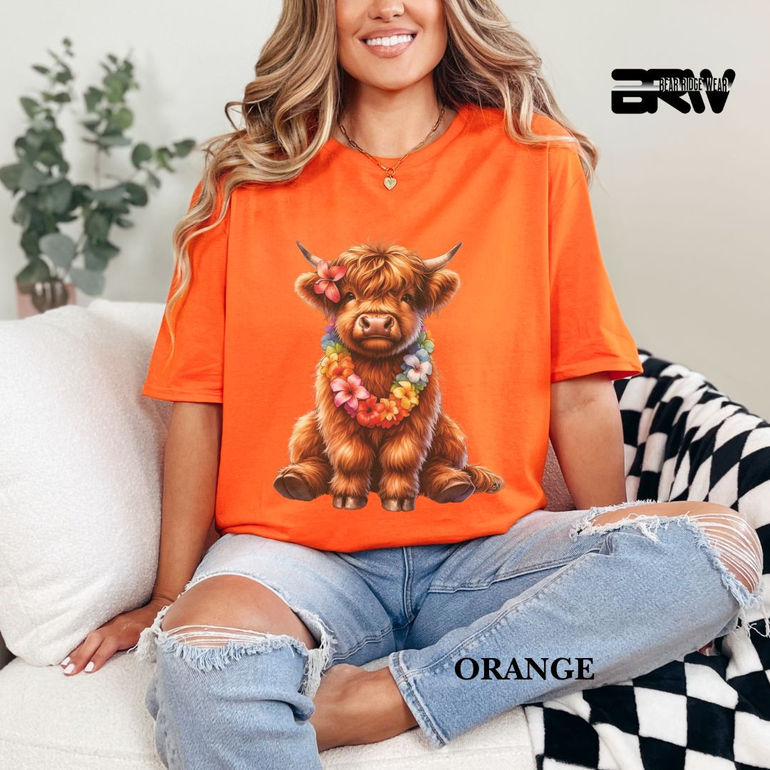 'Highland Cow- Lei'  Summer Tee