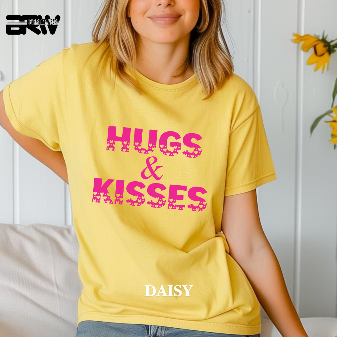 ‘Hugs and Kisses’ Pink Stroke Tee