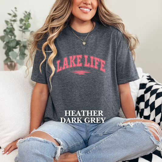 "Pink Stroke Lake Life" Tee
