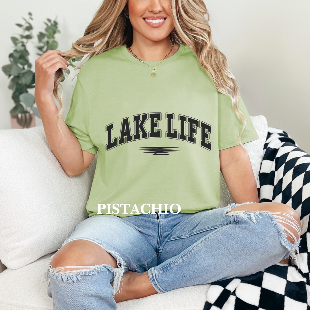 "Black  Stroke Lake Life" Tee