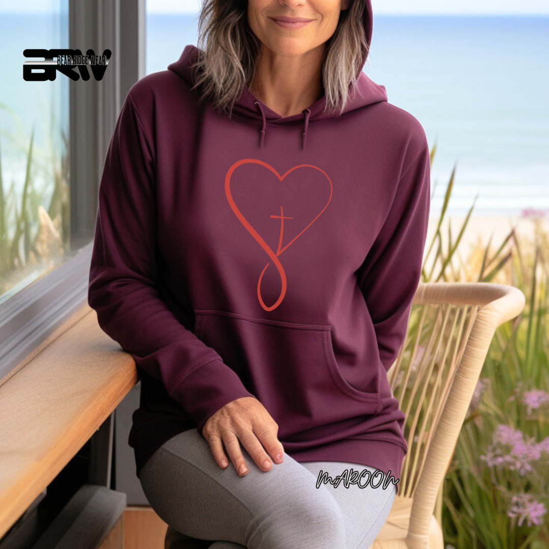 'Infinity Heart With Cross Inside' Faith Hoodie