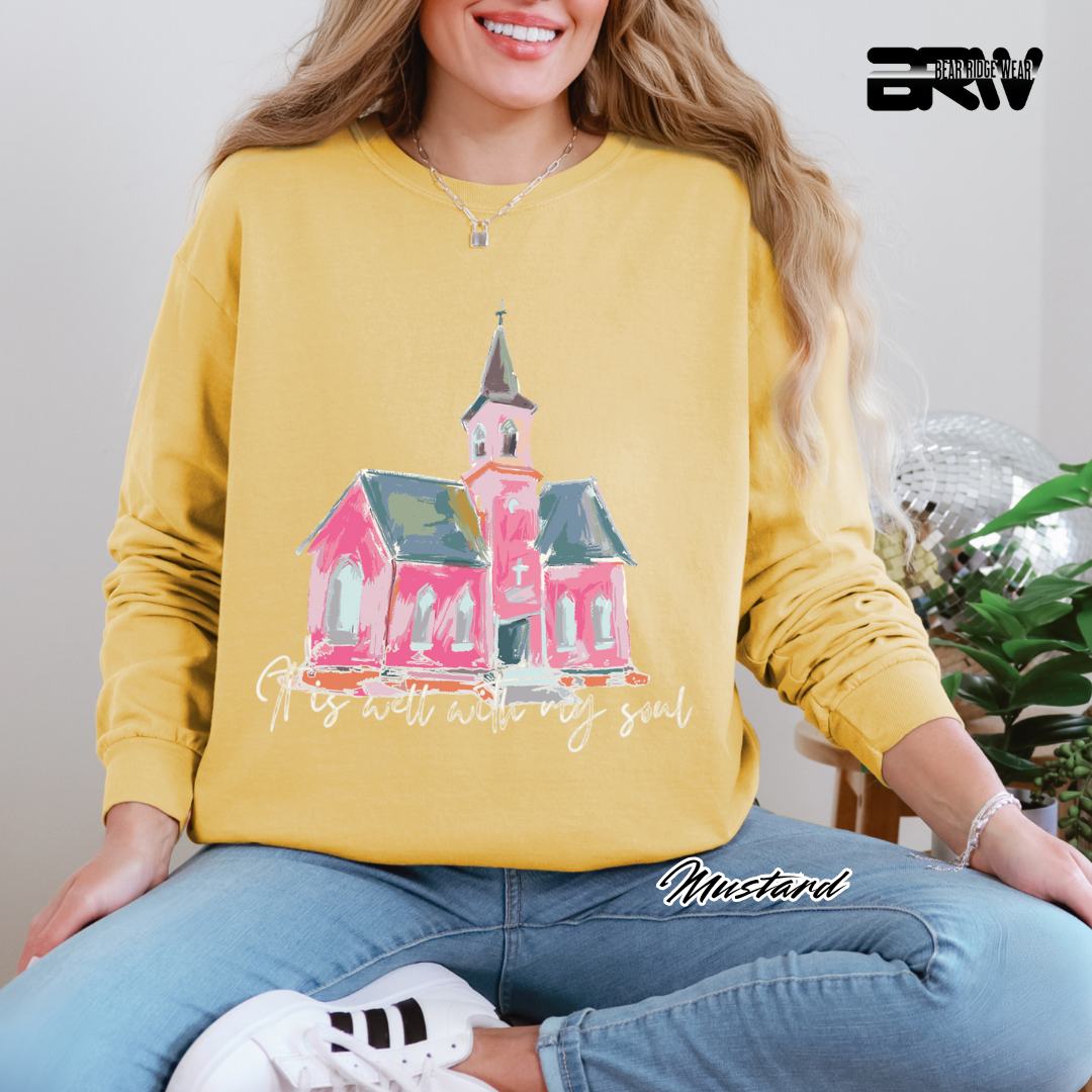 'It Is Well With My Soul' White Faith Long-Sleeve Tee