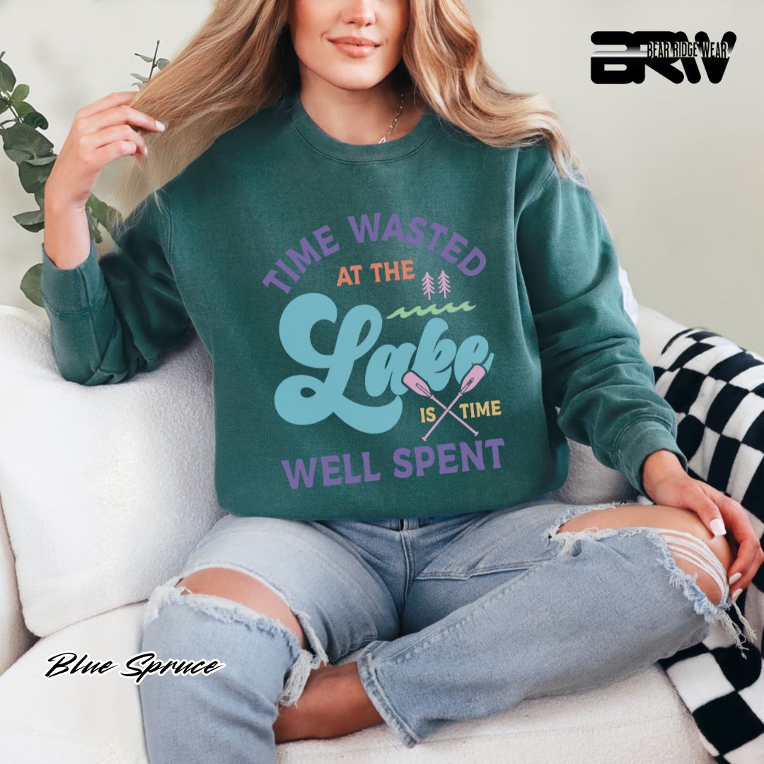 'Time Wasted At The Lake' Summer Crewneck Sweatshirt