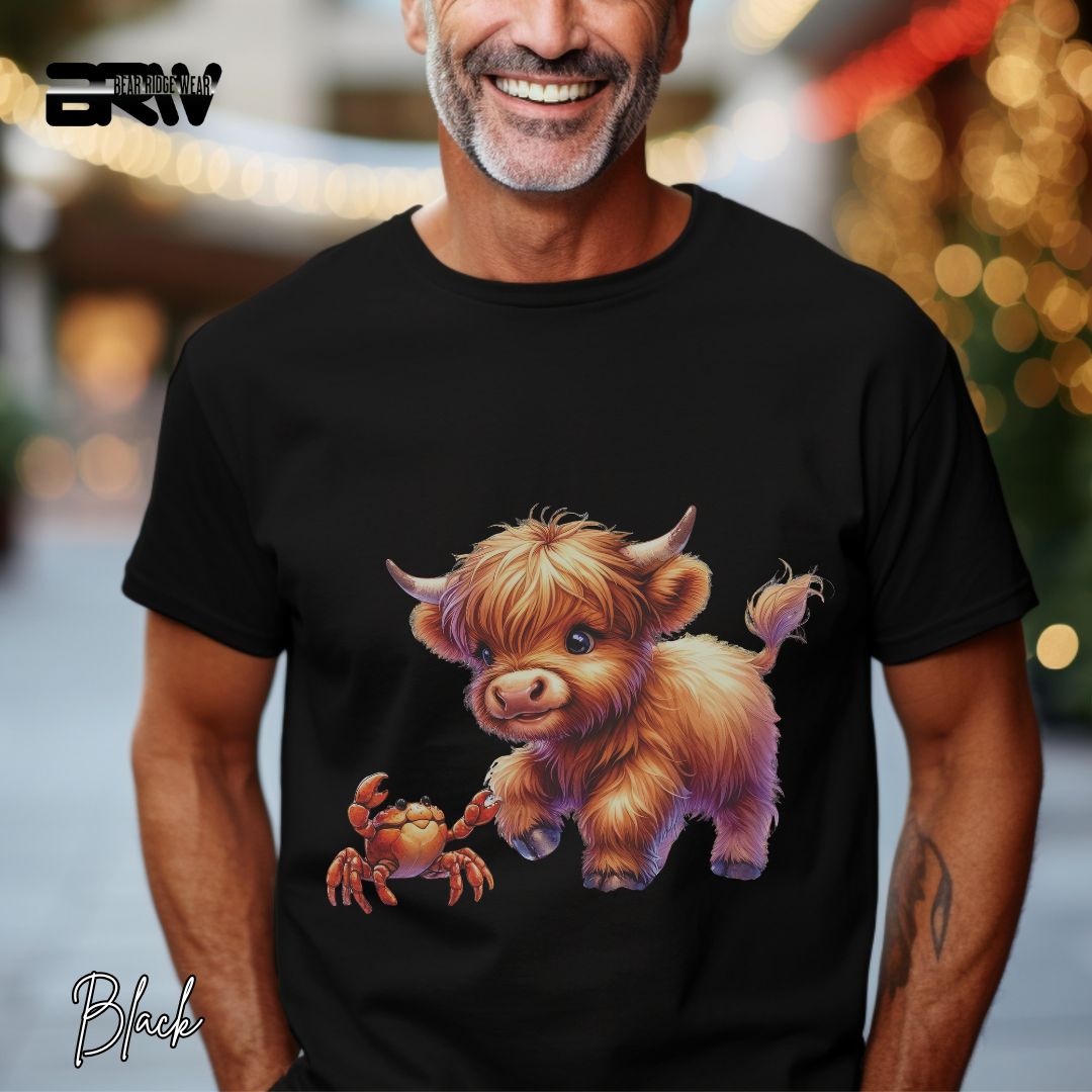'Highland Cow-Crab' Summer T- Shirt