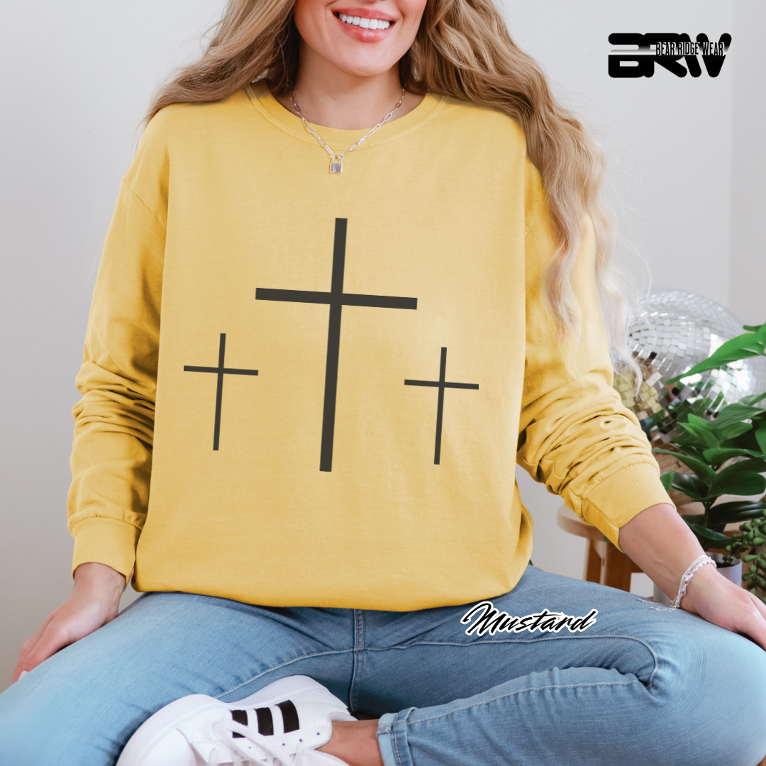 'Three Cross' Faith Long-Sleeve Tee