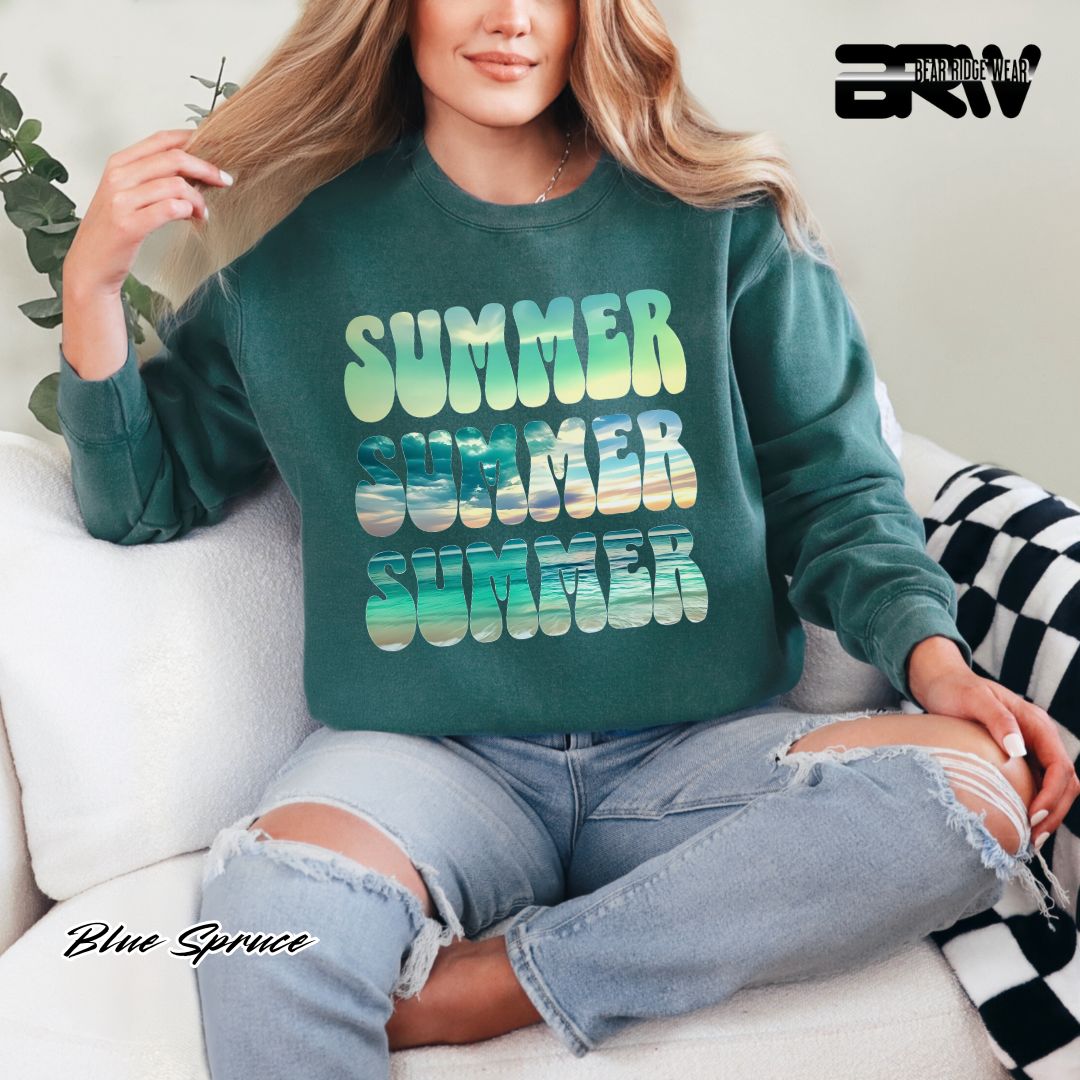 'Vibrant Summer Bubble Letter' Summer Long Sleeve Tee