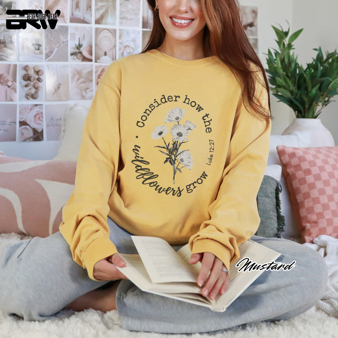 'Consider How The Wildflower Grow' Faith Long-Sleeve Tee