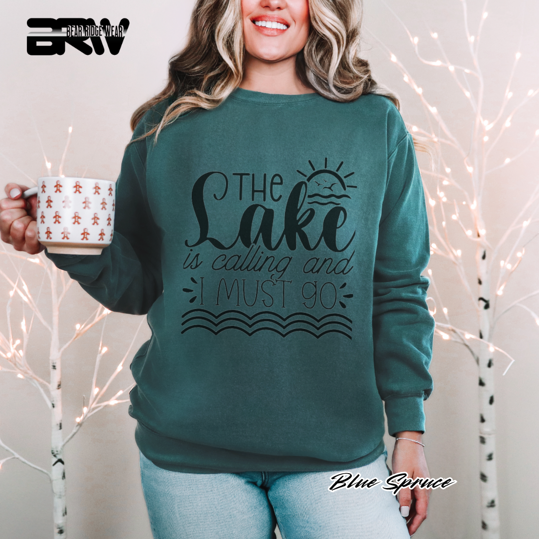 'The Lake Is Calling I Must Go' Crewneck Sweatshirt