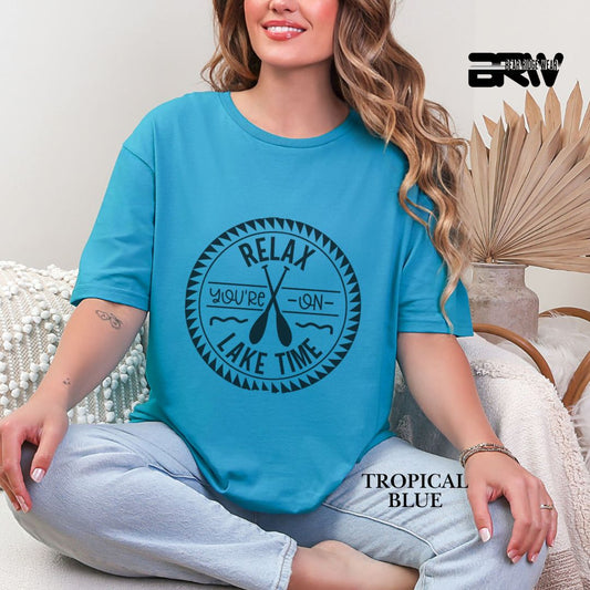 'Relax You're On Lake Time' 3 Summer Tee