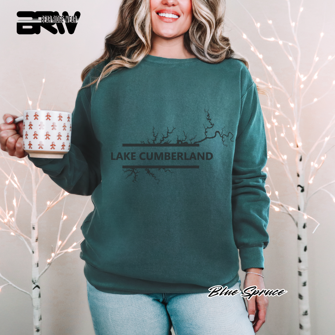 'Bold Lake Cumberland and Map' Crewneck Sweatshirt