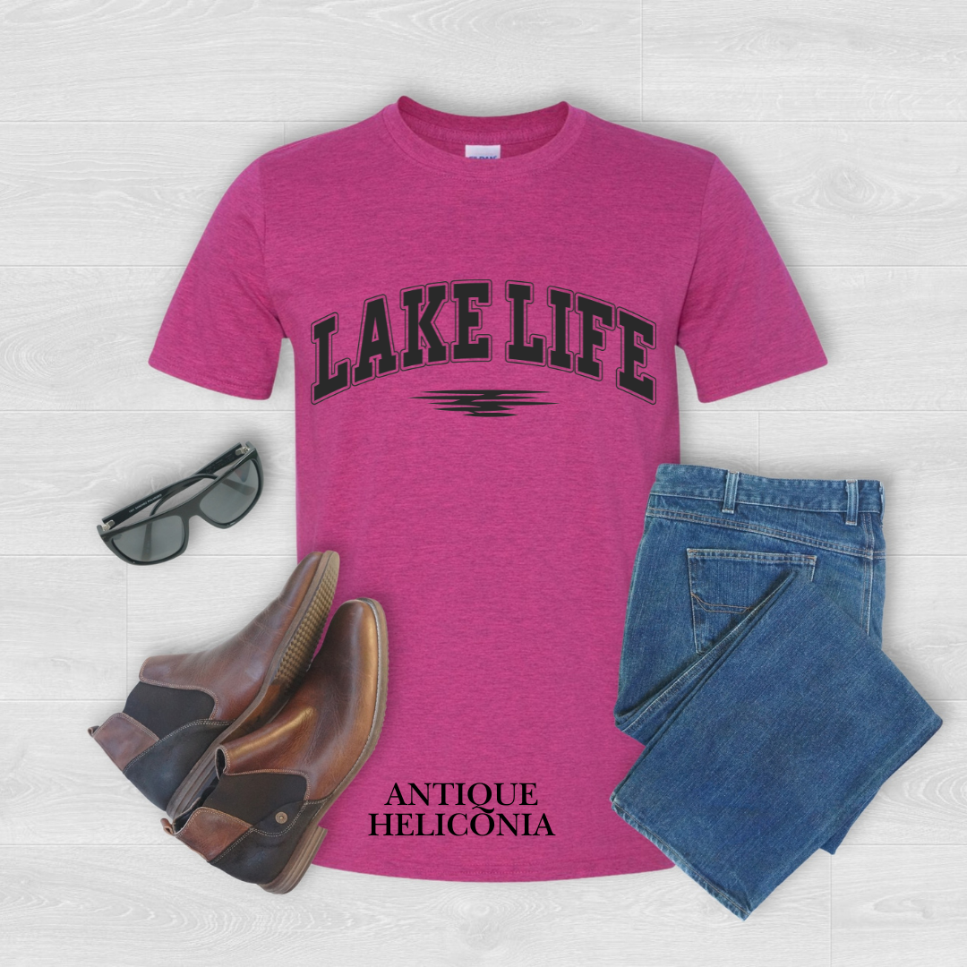 "Black  Stroke Lake Life" Tee