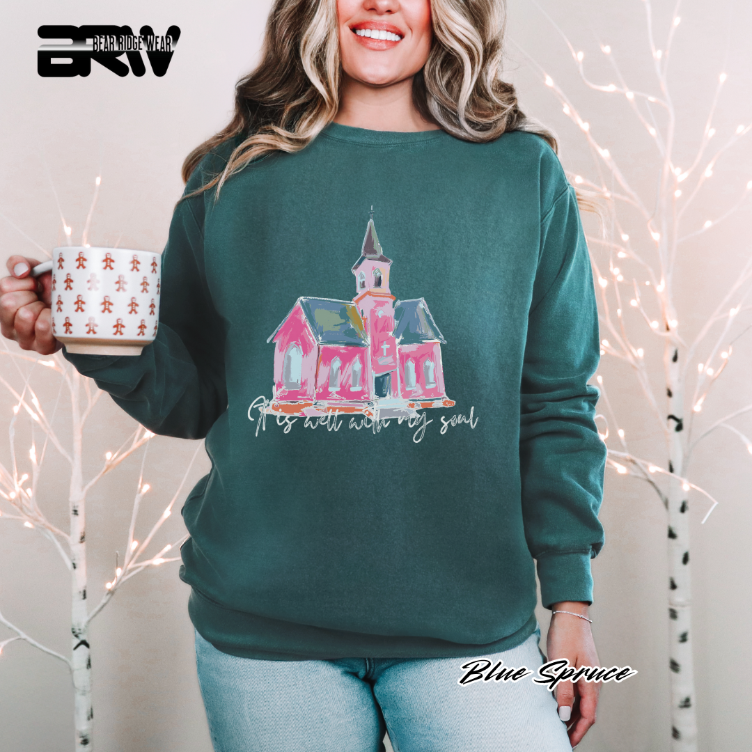 'It Is Well With My Soul' Faith Crewneck Sweatshirt