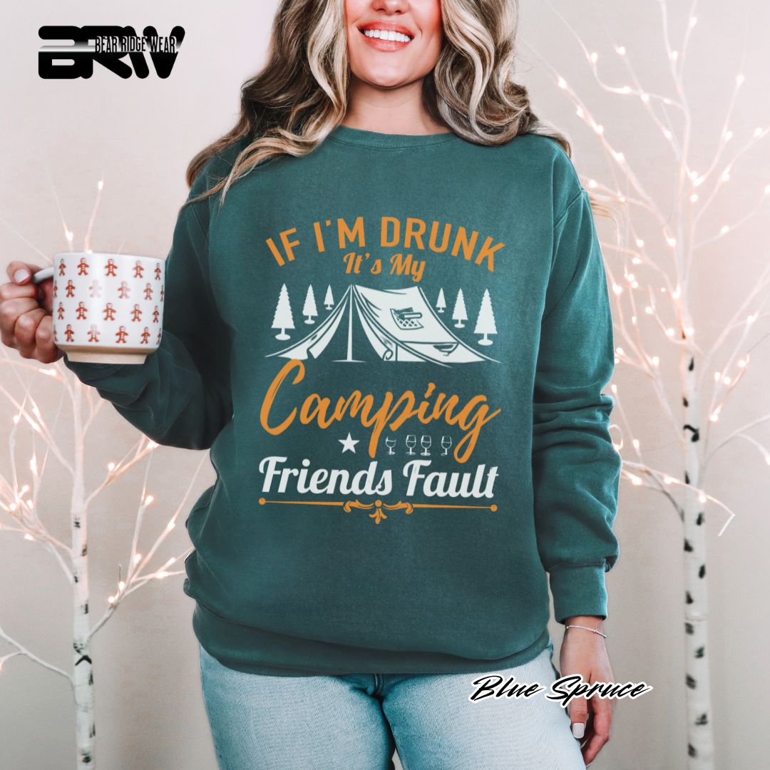 'If I'm Drunk-Camping' Summer Crewneck Sweatshirt