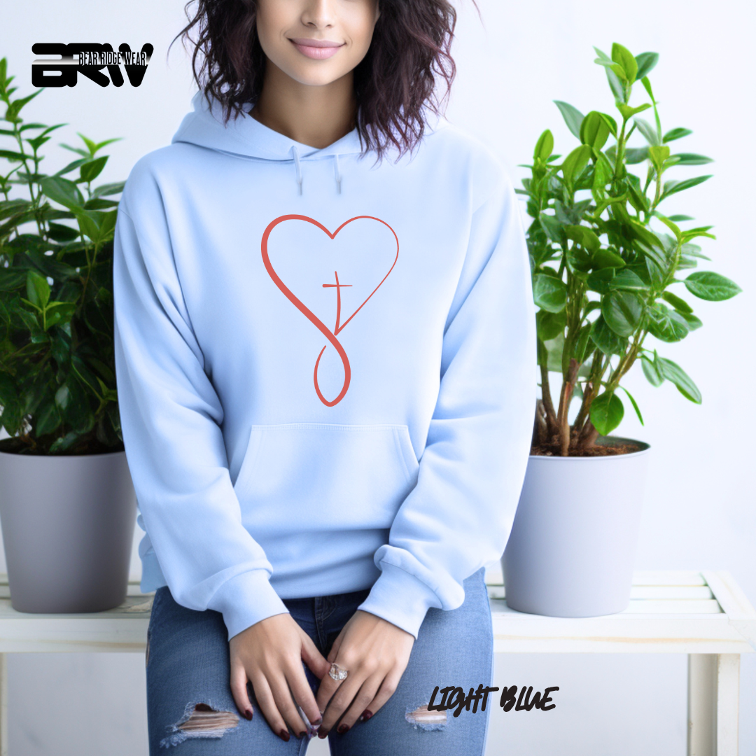 'Infinity Heart With Cross Inside' Faith Hoodie