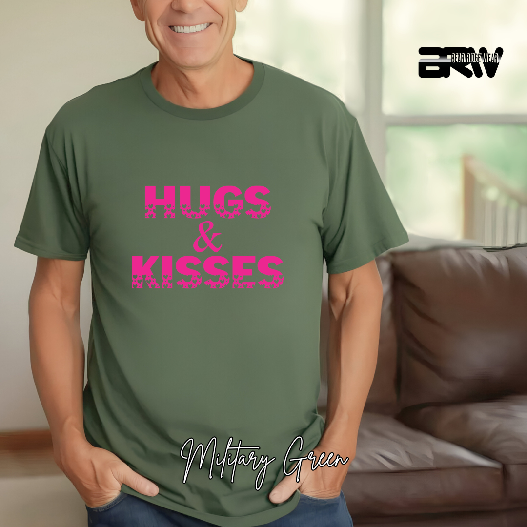 ‘Hugs and Kisses' Pink Stroke T-Shirt