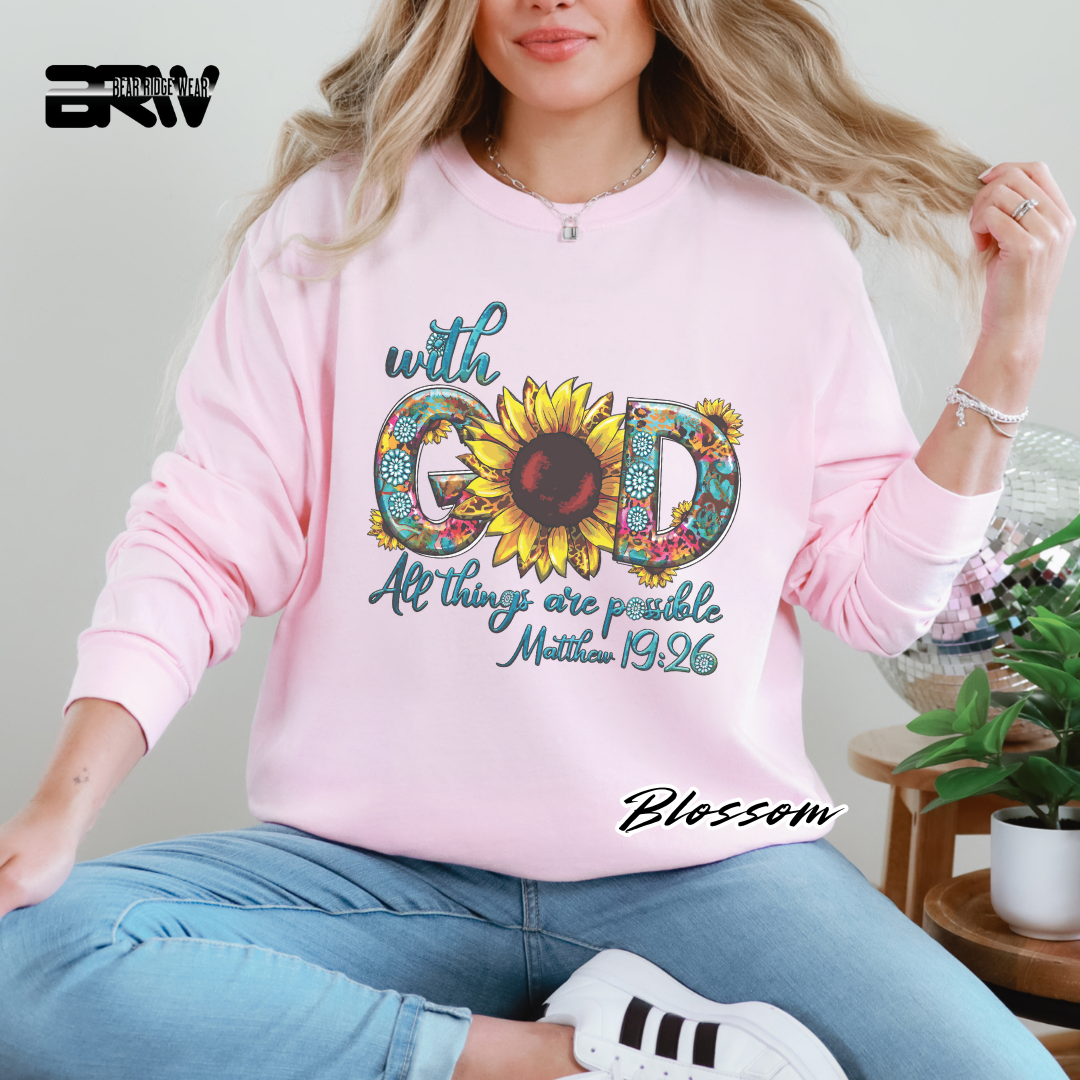 'With God All Things Are Possible' Long-Sleeve Faith Tee
