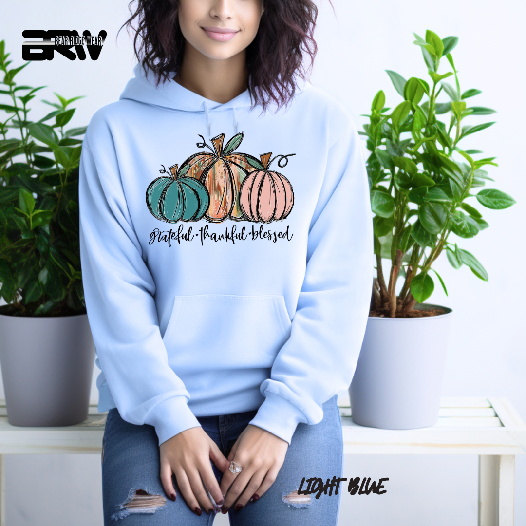 'Grateful Thankful Blessed'  Fall Hoodie