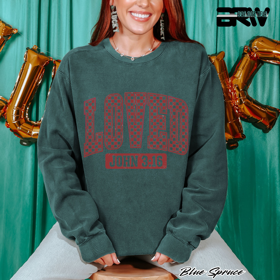 'Loved, John 3:16' Faith Crewneck Sweatshirt