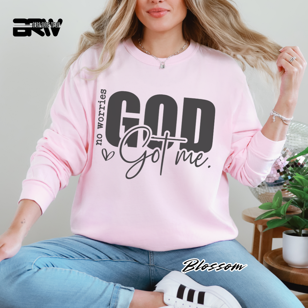 'No Worries, God Got Me' Faith Long-Sleeve Tee