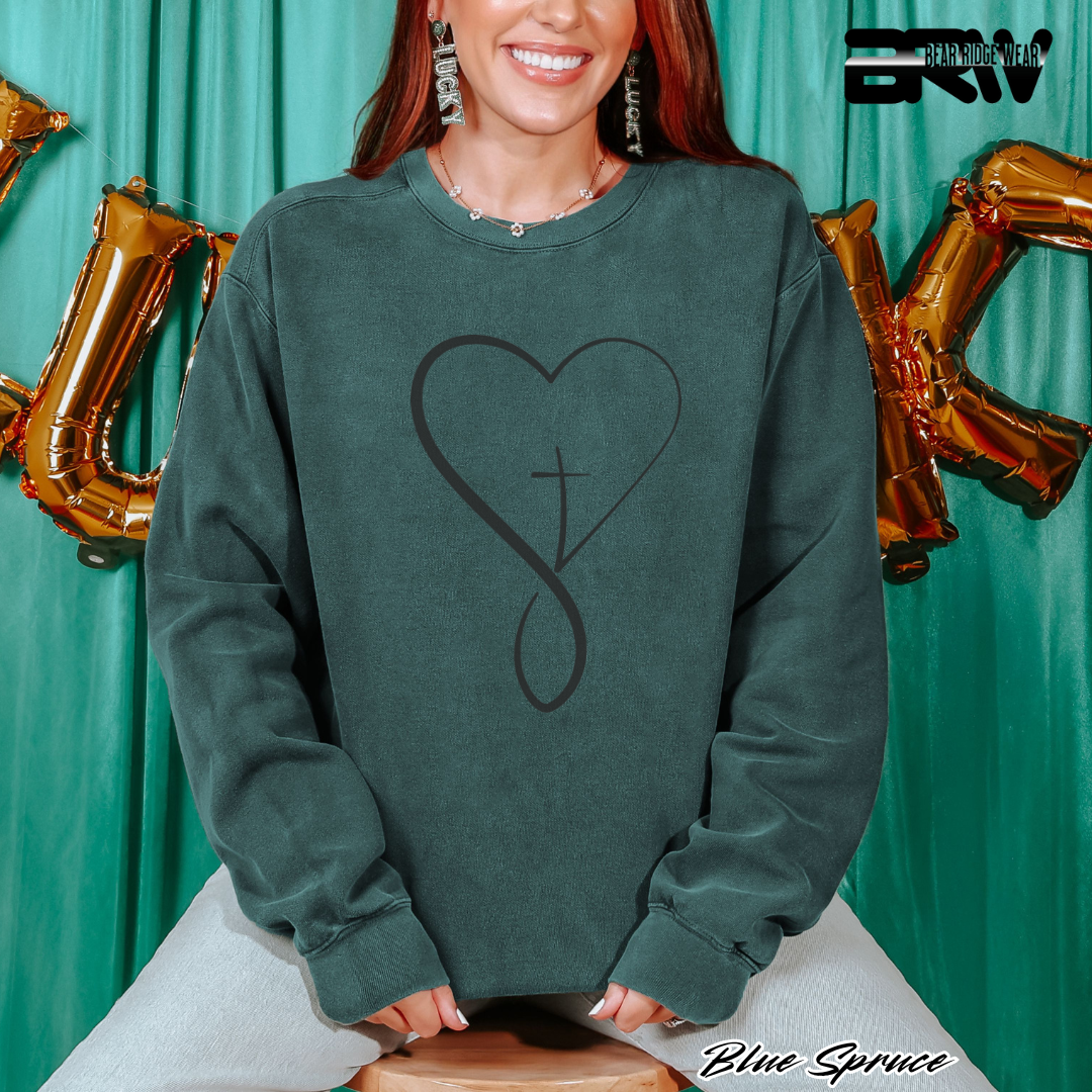 'Infinity Heart With Cross Inside' Faith Long-Sleeve Tee