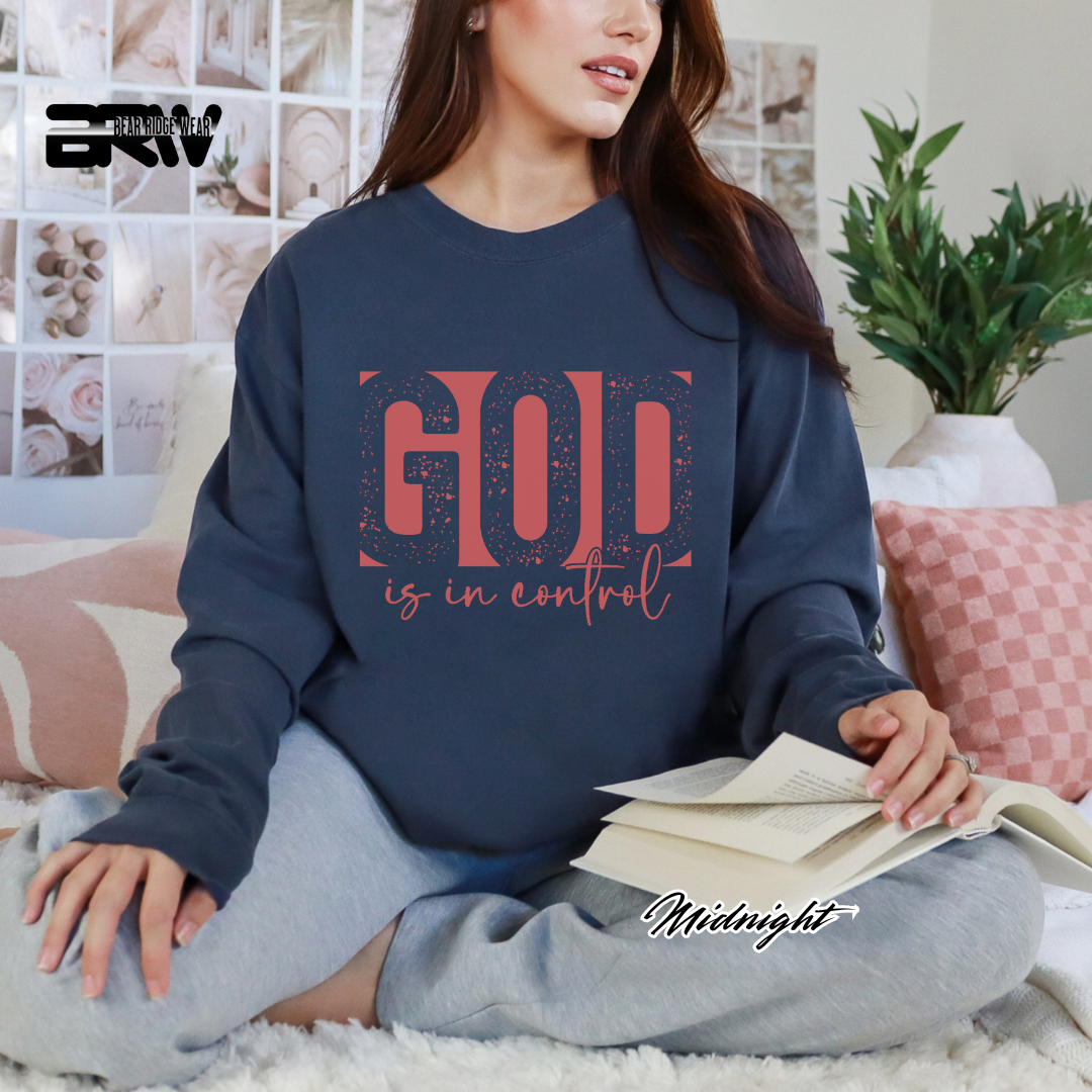 'God Is In Control' Pink Faith Long-Sleeve Tee