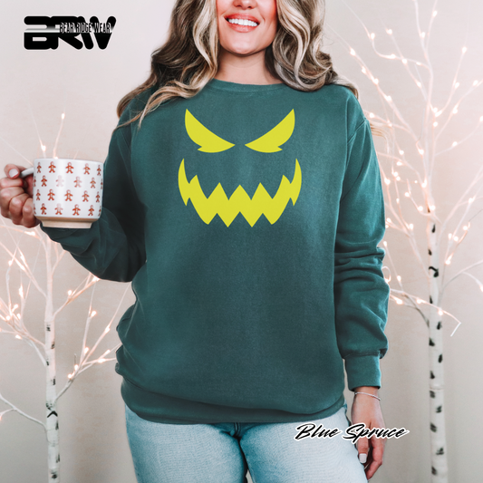 'Scary Pumpkin face' Fall Long Sleeve Tee