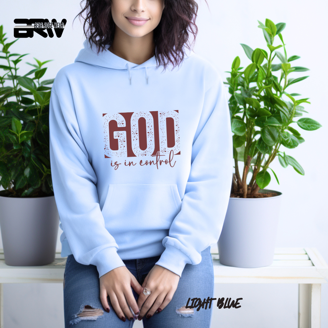 'God Is In Control' Red Stroke  Faith Hoodie
