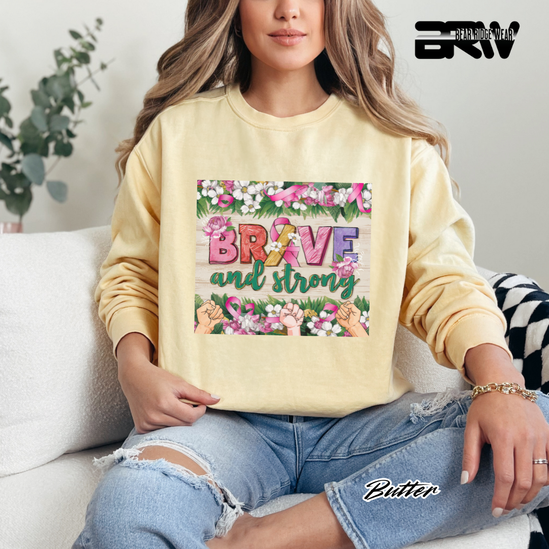 'Brave And Strong' Awareness Long Sleeve Tee