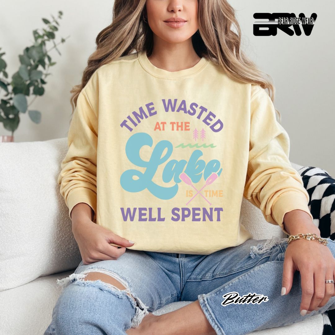 'Time Wasted At The Lake' Summer Crewneck Sweatshirt