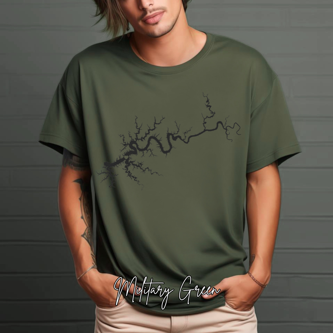 "Lake Cumberland Map" T-Shirt