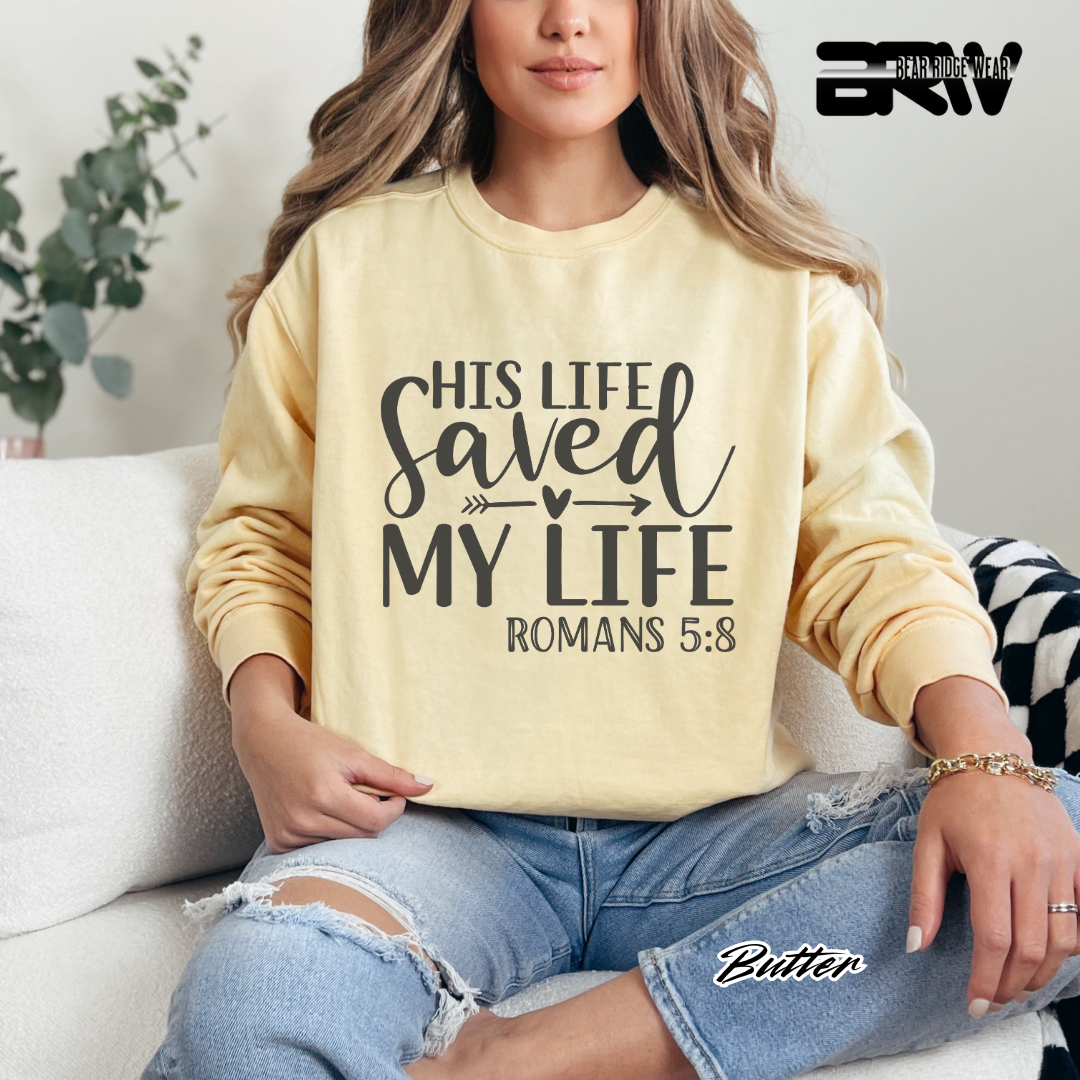 'His Life Saved  My Life' Faith Long-Sleeve Tee