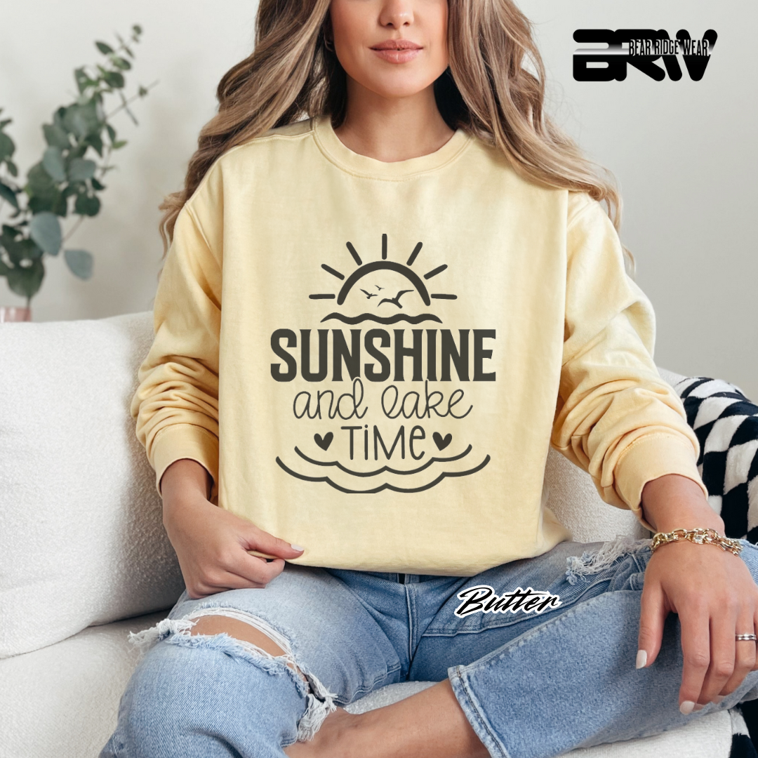 'Sunshine and Lake Time' Crewneck Sweatshirt
