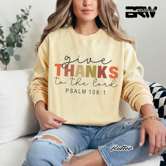 'Give Thanks To The Lord' Faith Crewneck Sweatshirt