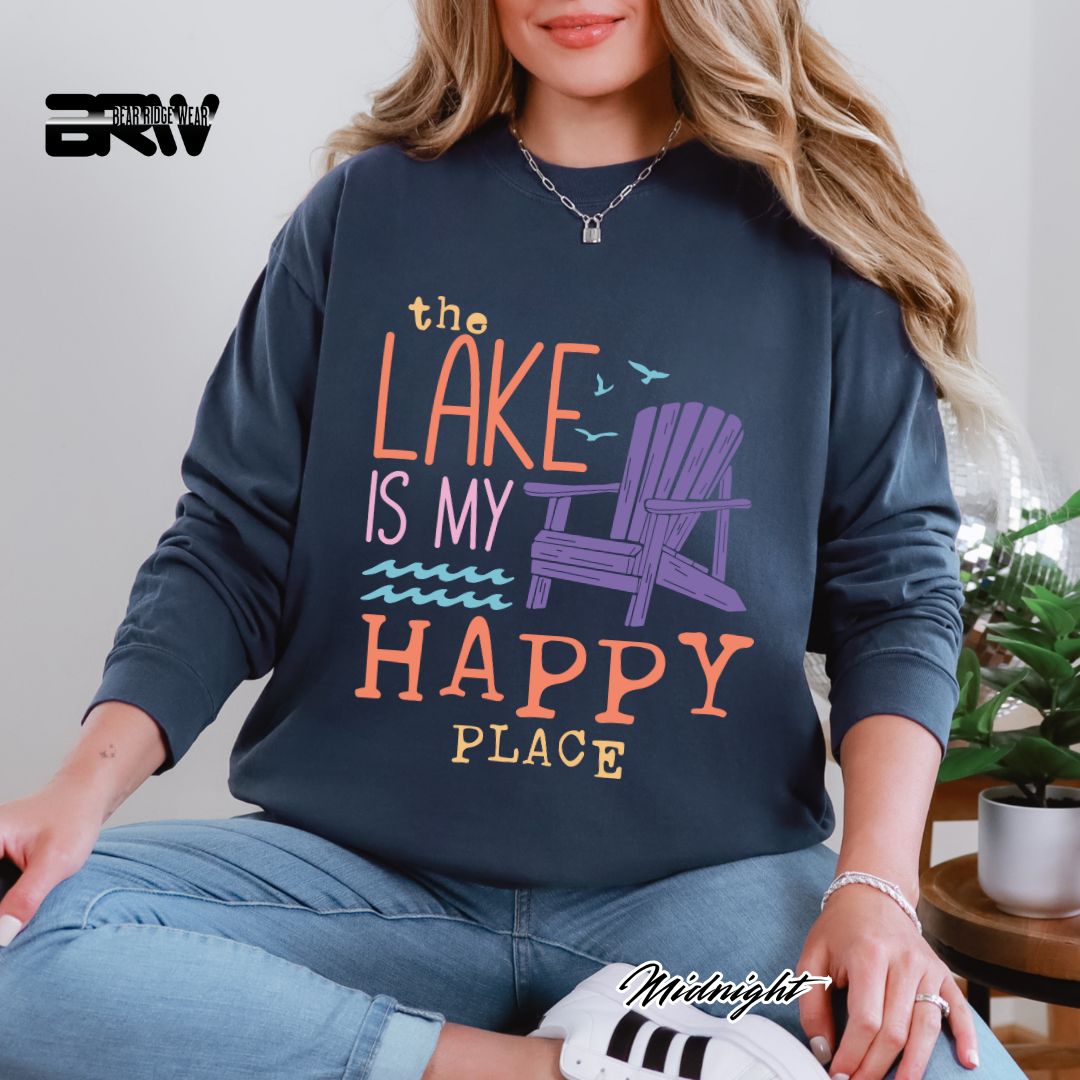 'The Lake Is My Happy Place' Summer Long Sleeve Tee